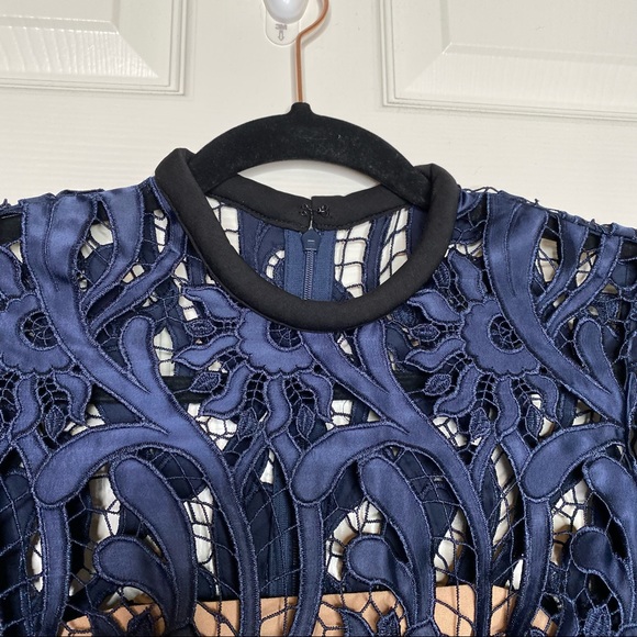 Self-Portrait Prairie Midi Dress in Blue Size 0 - Picture 11 of 14